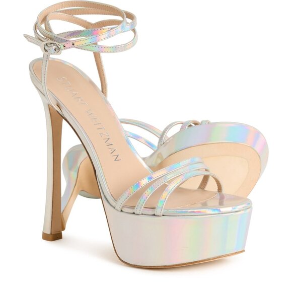 Stuart Weitzman Made in Spain Soiree 145 Platform Sandals - Patent Leather - Picture 1 of 4